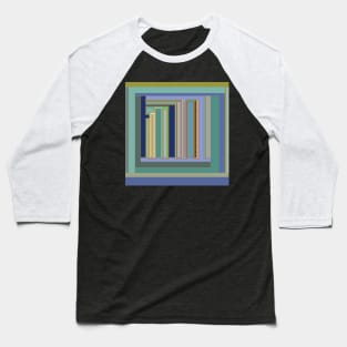 Industrial Blue Green Geometric Stripes Baseball T-Shirt